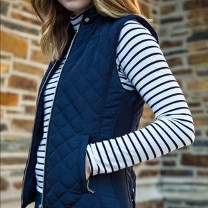 Zara Navy Quilted Vest